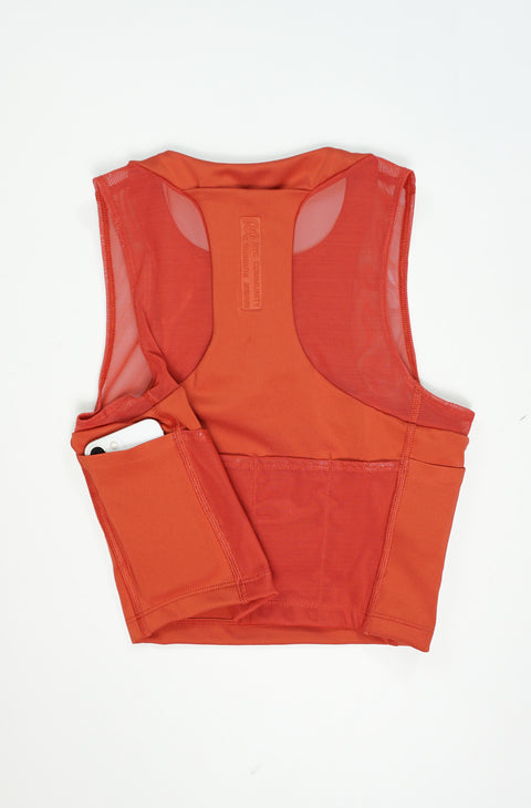 Bandit Running: Women's Stamina-V Lyra Race Crop - Rusted Apricot