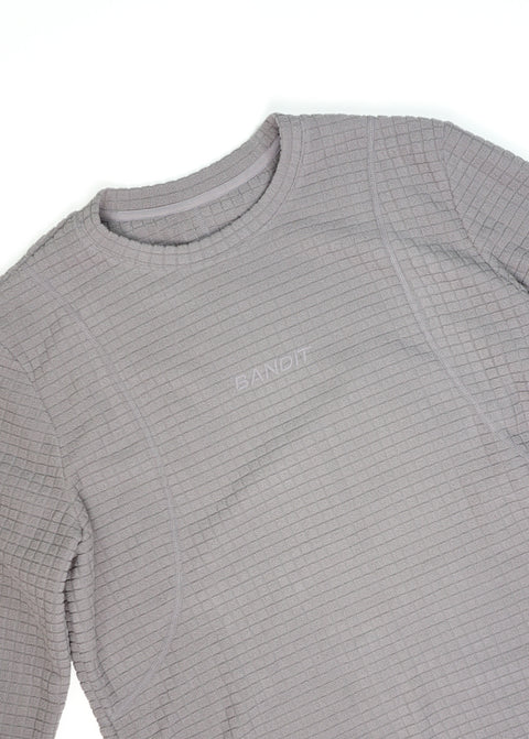 Bandit Running: MacroSoft Grid Pullover - Zinc