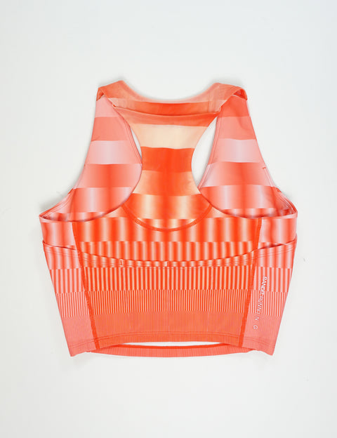 Bandit Running: Women's Vanisher V-Neck Race Crop - Growing Grid Poppy
