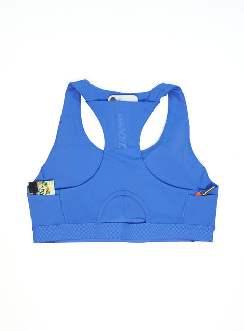 Bandit Running: Stamina Scoop Neck Run Bra - Deep Peri Blue