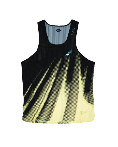 Soar Running: Men's Race Vest 2.0 - Black/Yellow Dot