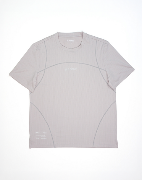 Bandit Running: Men's Micromesh Reflecto Stitch Tee  - Ash