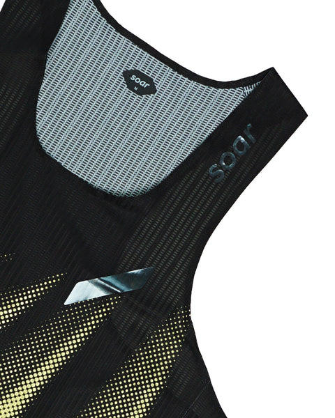Soar Running: Men's Race Vest 2.0 - Black/Yellow Dot