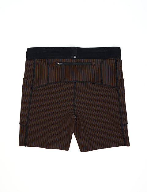 Bandit Running: Women's Striped Cadence 5" Compression Shorts - Cacao / Black