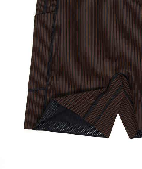 Bandit Running: Women's Striped Cadence 5" Compression Shorts - Cacao / Black