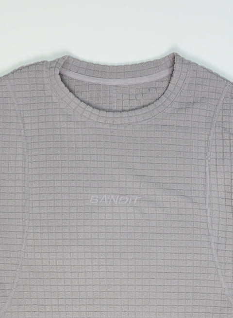 Bandit Running: MacroSoft Grid Pullover - Zinc