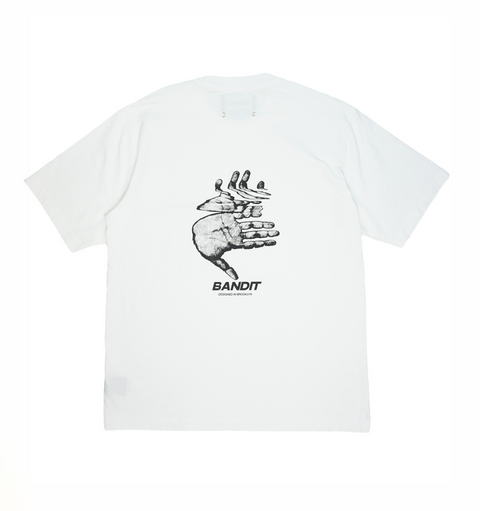 Bandit Running: Magic Hands Cotton Tee - White