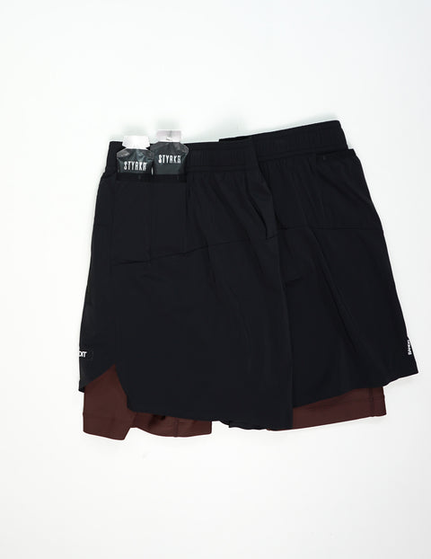 Bandit Running: Men's Vento Next Gen 2-In-1 Run Short - Black/Cacao