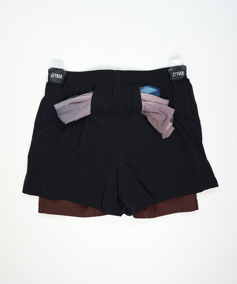 Bandit Running: Men's Vento Next Gen 2-In-1 Run Short - Black/Cacao