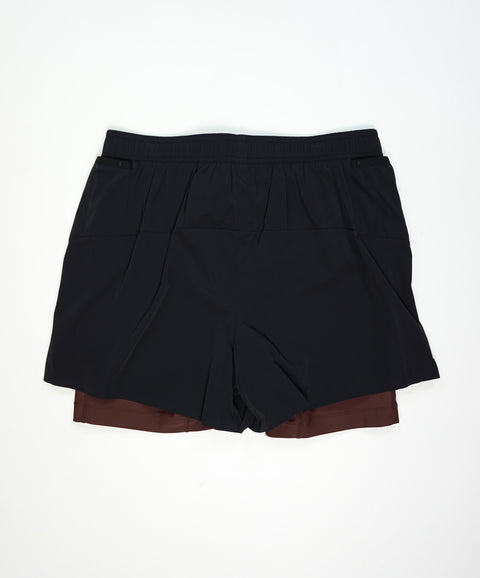 Bandit Running: Men's Vento Next Gen 2-In-1 Run Short - Black/Cacao