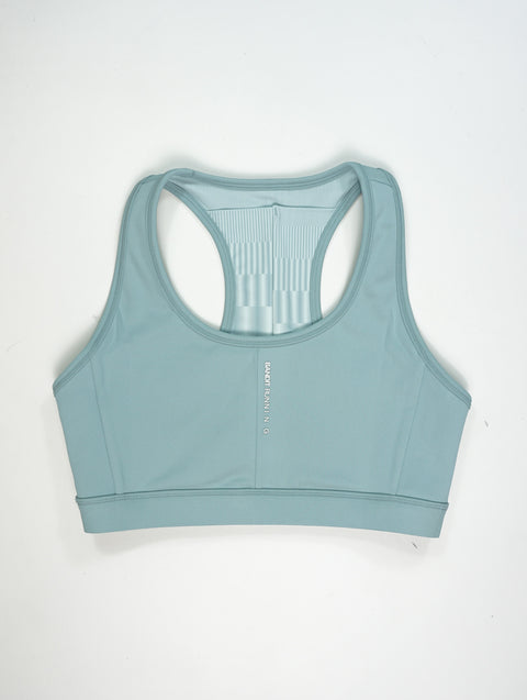 Bandit Running: Women's Vanisher Reverso Scoop Neck Run Bra - Growing Grid Lagoon/Mist