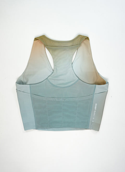 Bandit Running: Women's Vanisher V-Neck Race Crop - Lagoon Multi