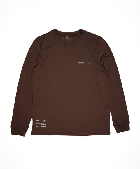 Bandit Running: Men's LS Micromesh Run Tee - Cacao