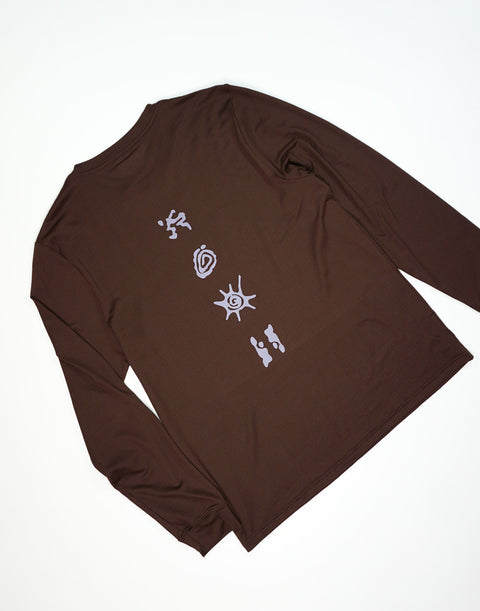 Bandit Running: Men's LS Micromesh Run Tee - Cacao