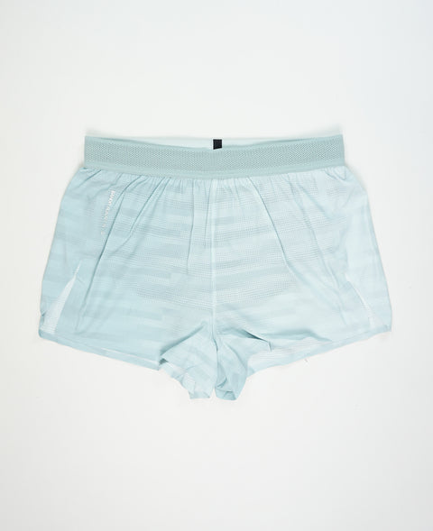 Bandit Running: Women's CoolGrid 3" Split Shorts - Uneven Gradient Lagoon / Mist