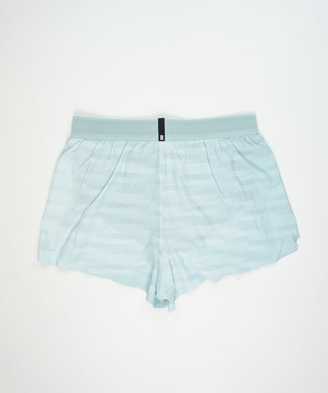 Bandit Running: Women's CoolGrid 3" Split Shorts - Uneven Gradient Lagoon / Mist