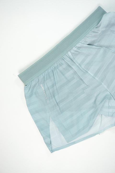 Bandit Running: Women's CoolGrid 3" Split Shorts - Uneven Gradient Lagoon / Mist