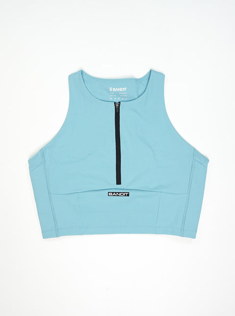 Bandit Running: Gridlock Race Crop - Vintage Blue