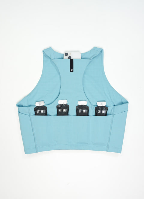 Bandit Running: Gridlock Race Crop - Vintage Blue