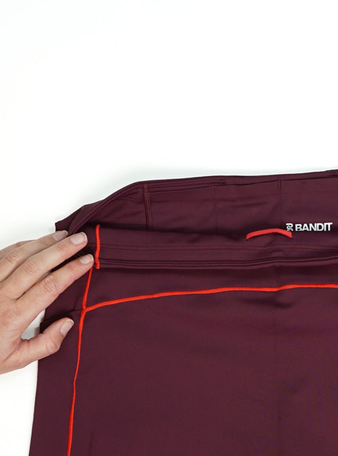 Bandit Running: Stamina 5" Pop Stitch High Waist Compression Short - Fig/Intense Red