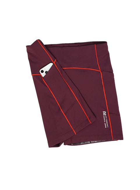 Bandit Running: Stamina 5" Pop Stitch High Waist Compression Short - Fig/Intense Red