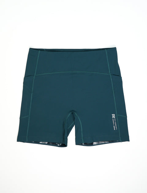 Bandit Running: Stamina High Waist 5" Women's Compression Shorts - Pine