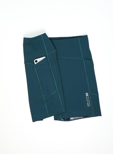 Bandit Running: Stamina High Waist 5" Women's Compression Shorts - Pine