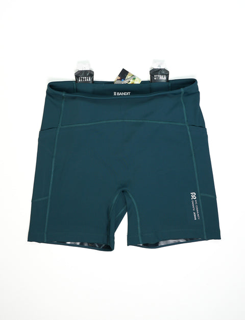 Bandit Running: Stamina High Waist 5" Women's Compression Shorts - Pine