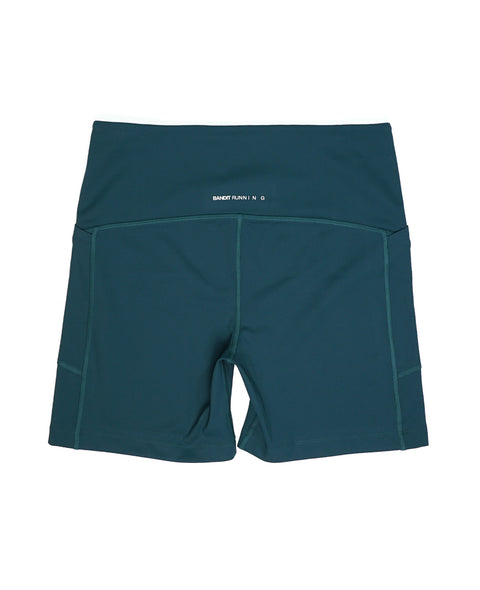 Bandit Running: Stamina High Waist 5" Women's Compression Shorts - Pine