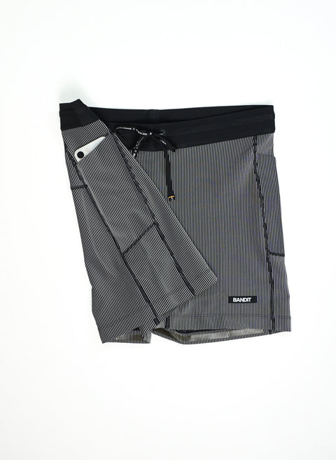 Bandit Running: Striped Cadence 5" Compression - Black/Chalk