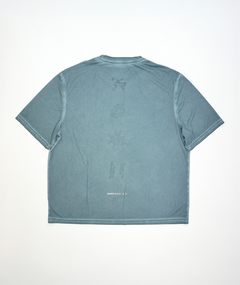 Bandit Running: Men's FrioSoft Performance Box Tee - Tranquil Blue Salt Fade