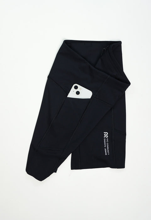 Bandit Running: Women's Stamina-V High Waist 7" Compression Short - Black