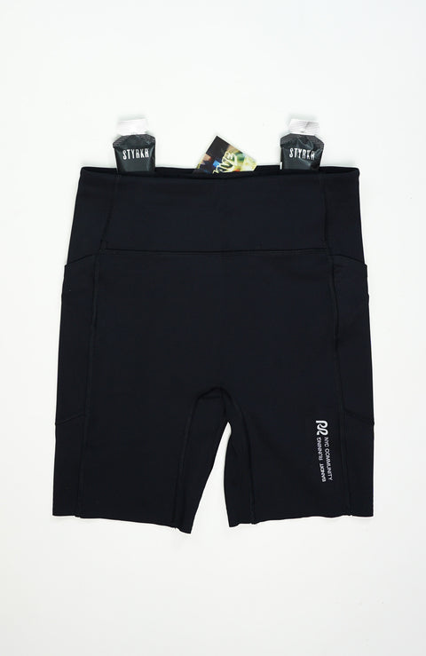 Bandit Running: Women's Stamina-V High Waist 7" Compression Short - Black