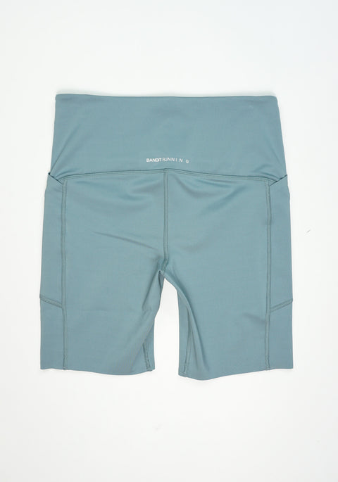 Bandit Running: Women's Stamina-V High Waist 7" Compression Short - Tranquil Blue