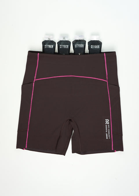 Bandit Running: Women's Vanisher 5" Pop Stitch High Waist Compression Short - Espresso
