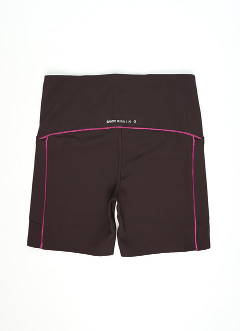 Bandit Running: Women's Vanisher 5" Pop Stitch High Waist Compression Short - Espresso