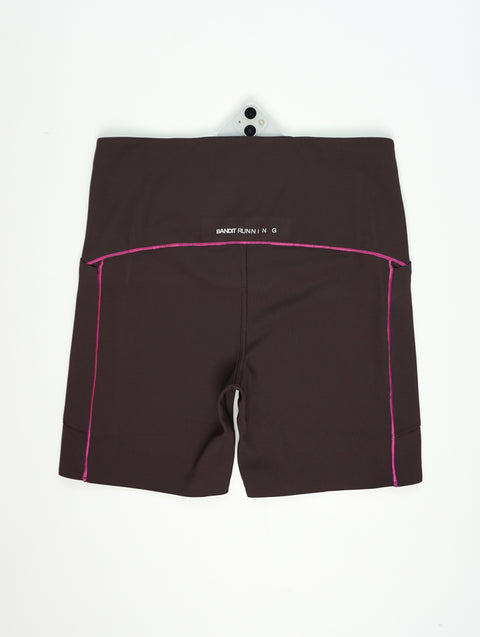 Bandit Running: Women's Vanisher 5" Pop Stitch High Waist Compression Short - Espresso