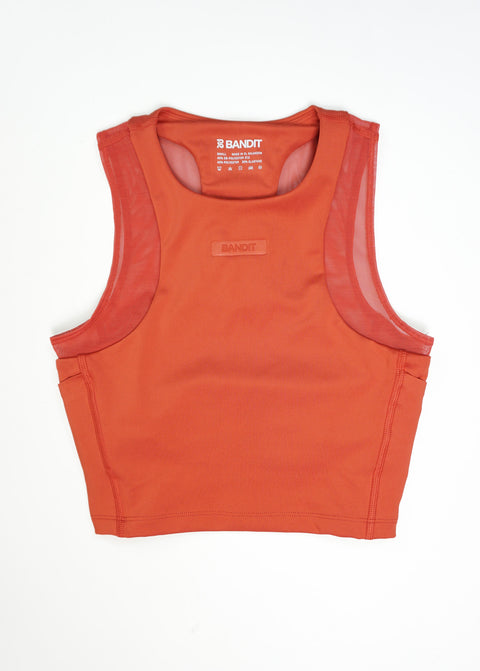 Bandit Running: Women's Stamina-V Lyra Race Crop - Rusted Apricot