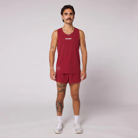 Bandit Running: Men's Vento Performance Singlet- Cherry