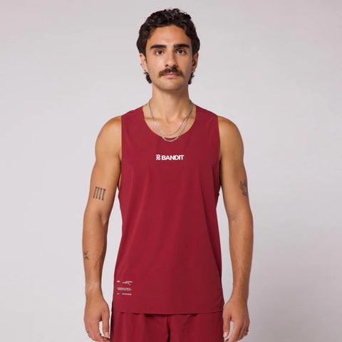 Bandit Running: Men's Vento Performance Singlet- Cherry