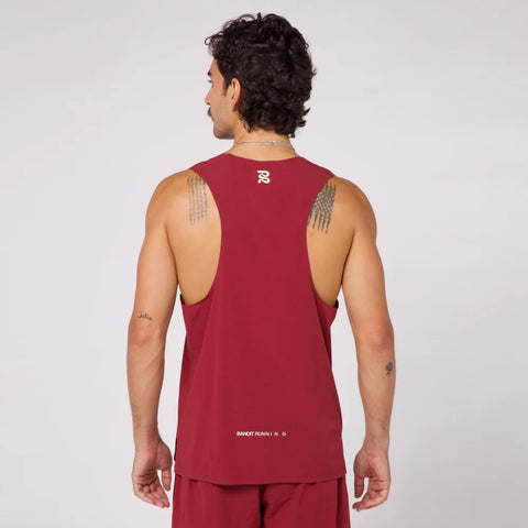 Bandit Running: Men's Vento Performance Singlet- Cherry