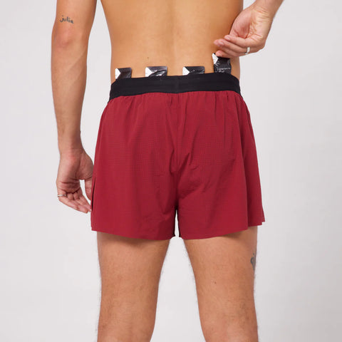 Bandit Running: Men's Vento 3" Split Short - Cherry