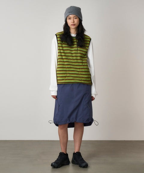 Gramicci: Women's Thermal Fleece Pullover - Chartreuse Stripe