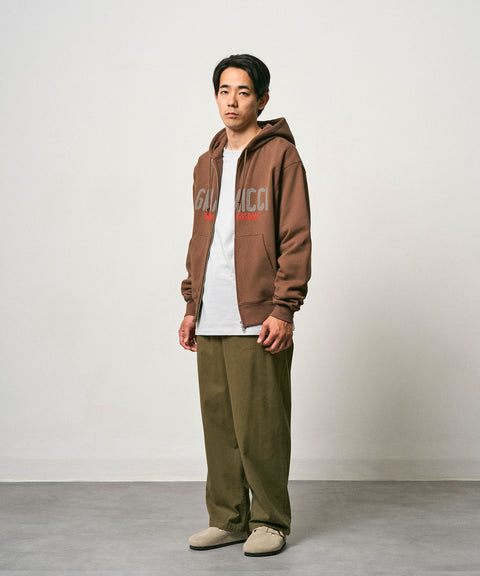 Gramicci: Spell Out Zip Hooded Sweatshirt - Brown