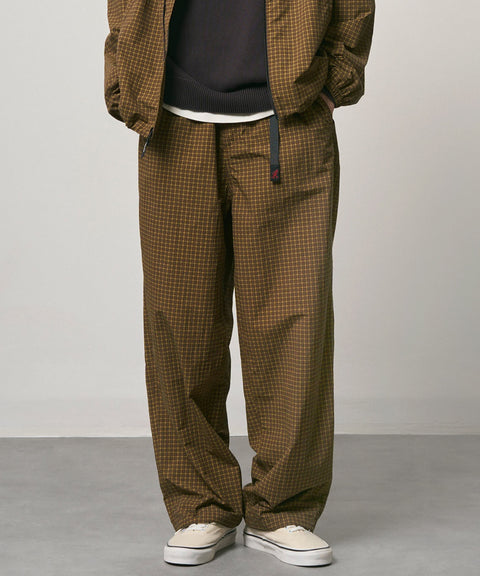 Gramicci: Mini Check Nylon Pant - Brown Check