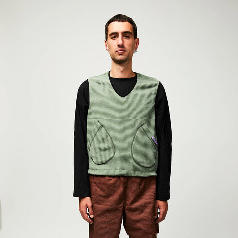 Rayon Vert: Samanto Grid Vest - Lichen Green