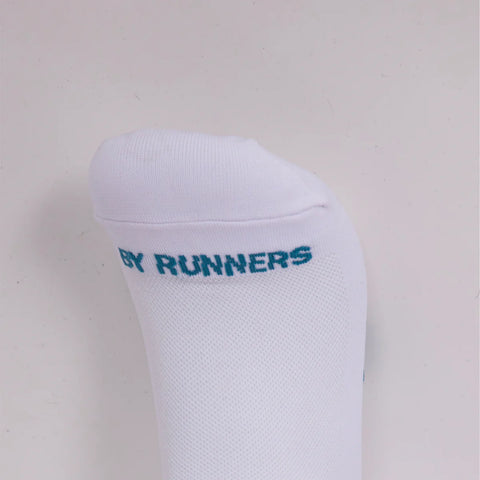 Bandit Running: Cushion Run Current Quarter Sock 2 Pack - White/Steel Blue