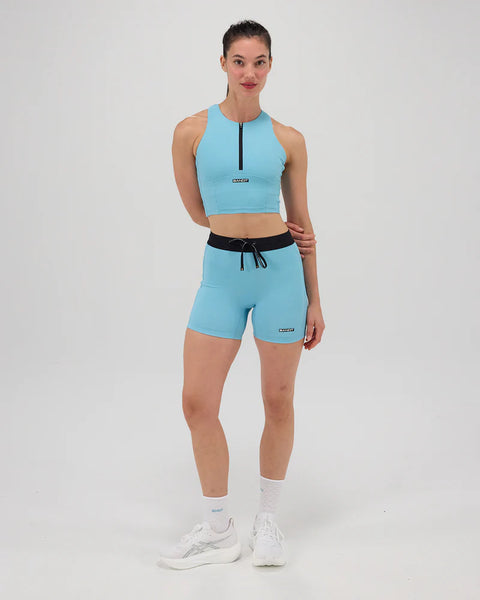 Bandit Running: Gridlock Race Crop - Vintage Blue