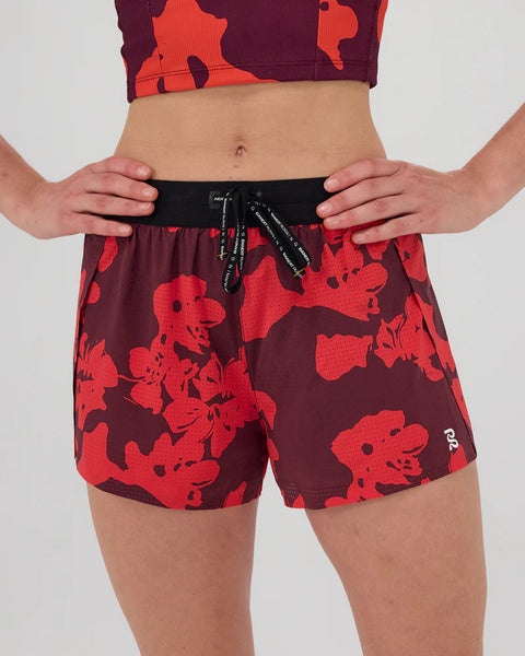 Bandit Running: Women's Vento 3" Splitty - Fleura Fig/Intense Red