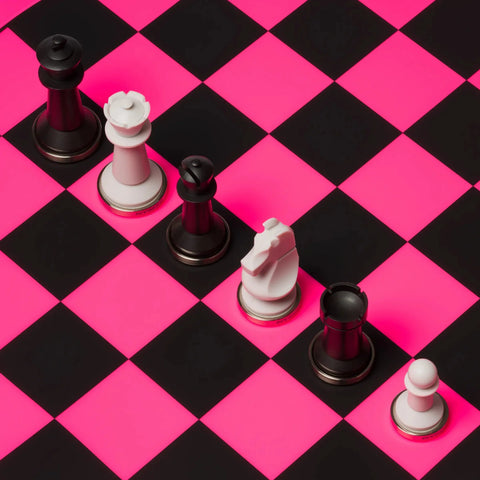 Nymzo: Flexmat Rollup Chess Board - Pink/Black